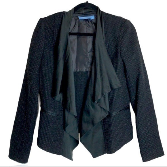 Simply Vera black textured open front jacket - Picture 1 of 7